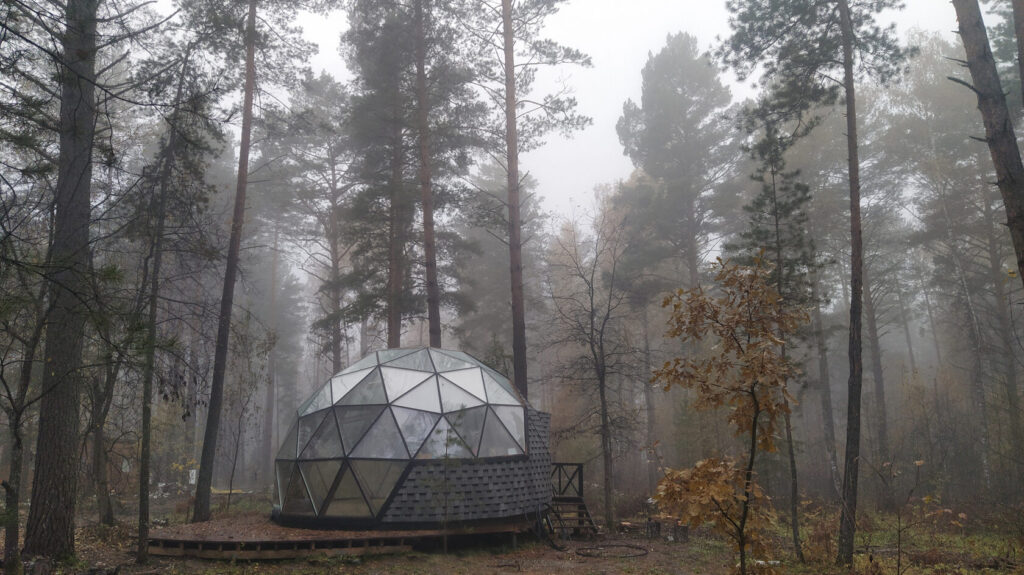 Купольный дом в лесу